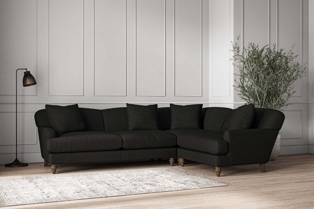 Deni Large Right Hand Corner Sofa - Brera Linen Charcoal - Image 2