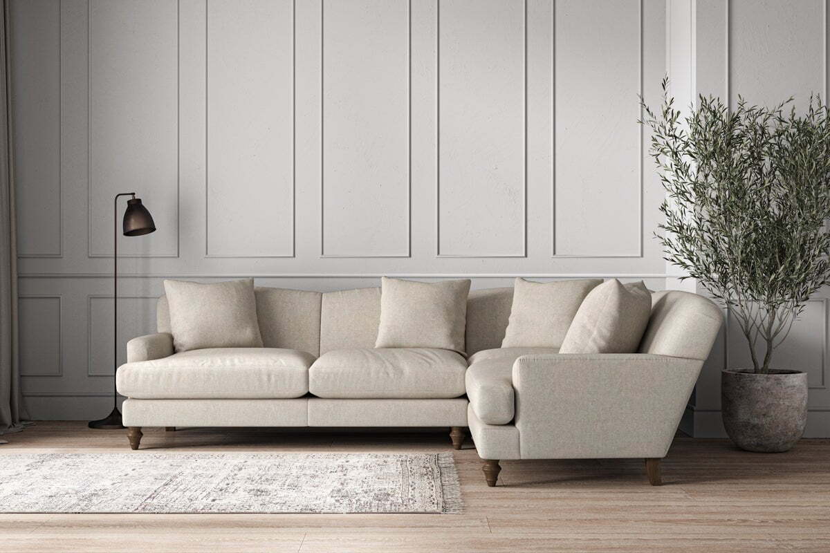 Deni Large Right Hand Corner Sofa - Brera Linen Natural - Image 3