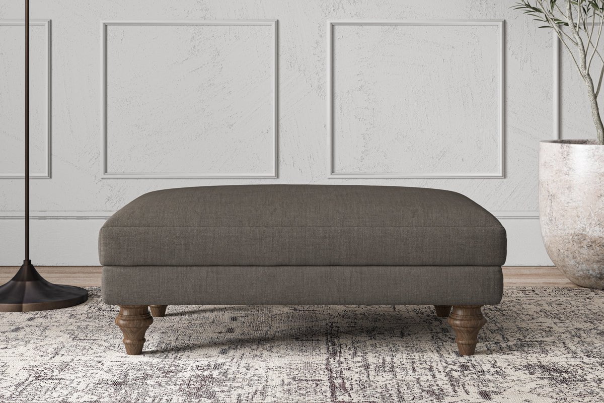 Deni Medium Footstool - Brera Linen Granite