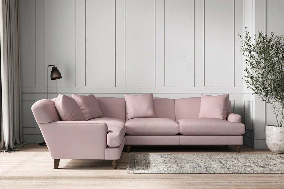 Deni Super Grand Left Hand Corner Sofa - Recycled Cotton Lavender