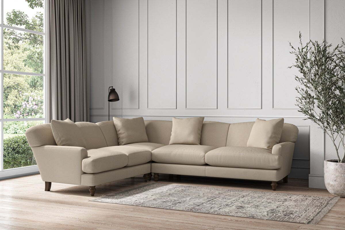 Deni Super Grand Left Hand Corner Sofa - Recycled Cotton Stone - Image 2