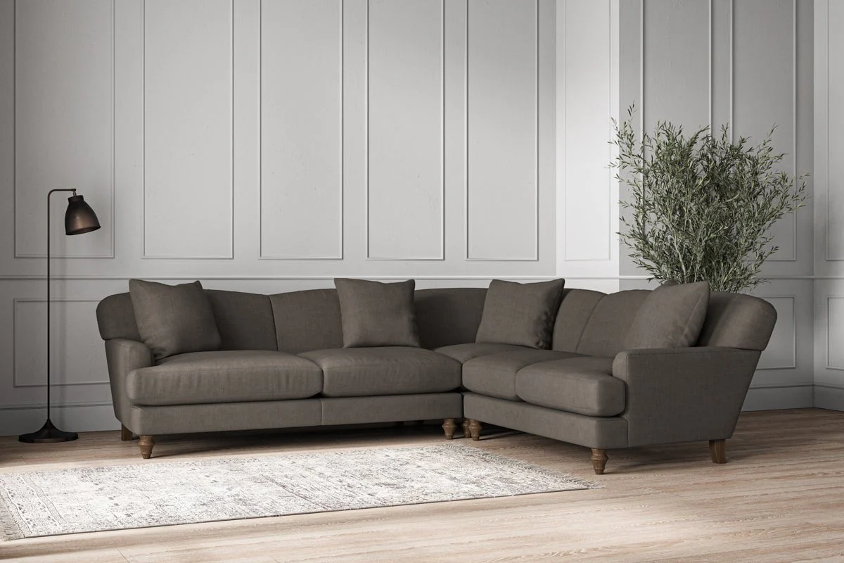 Deni Super Grand Right Hand Corner Sofa - Brera Linen Granite - Image 2