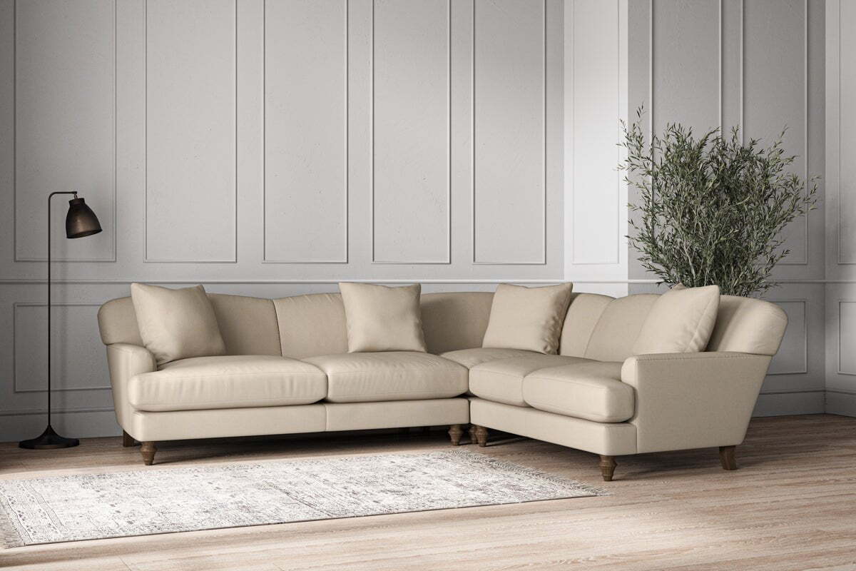 Deni Super Grand Right Hand Corner Sofa - Recycled Cotton Stone - Image 2