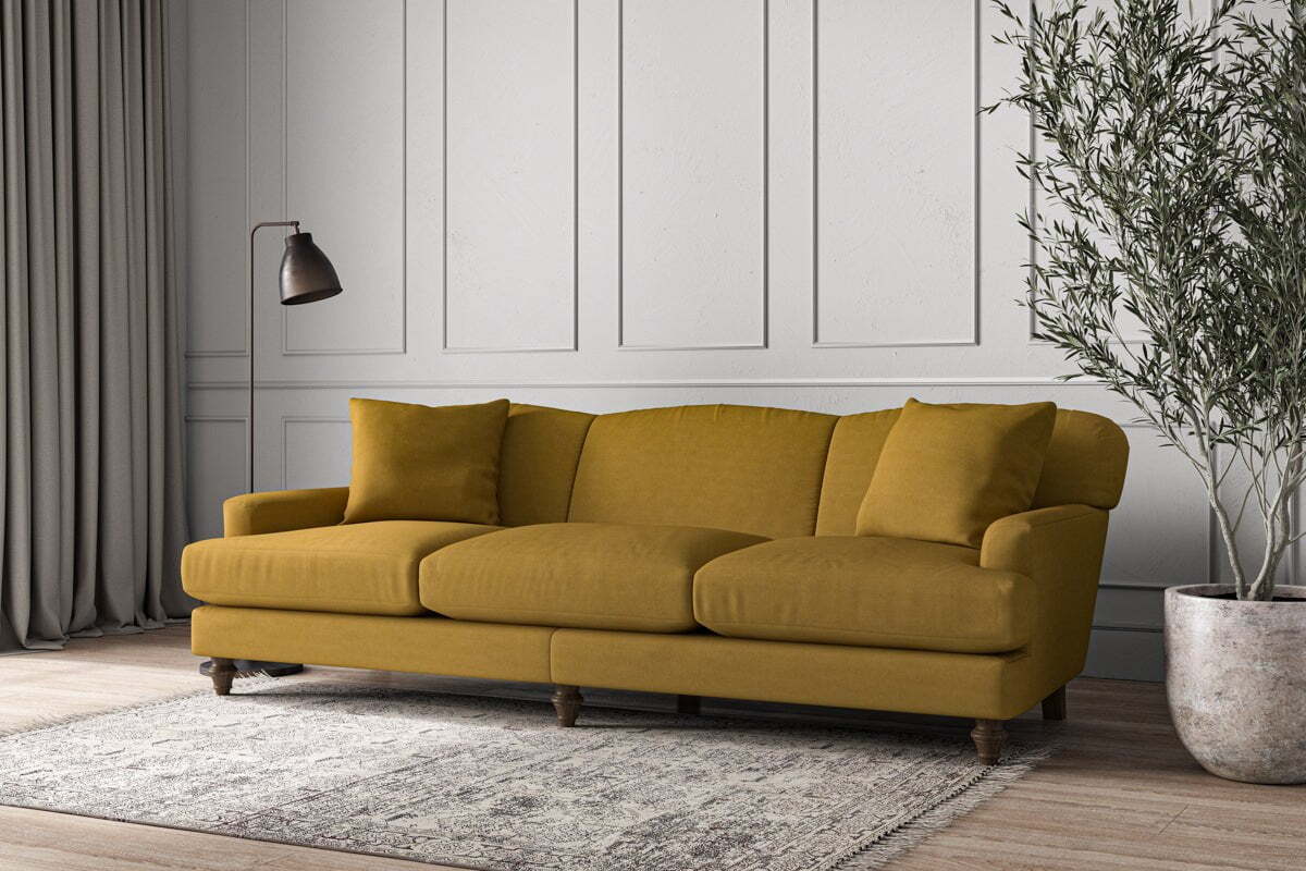 Deni Super Grand Sofa - Recycled Cotton Ochre - Image 2