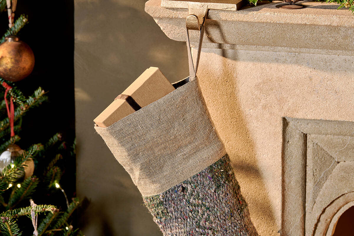 Dhanda Recycled Wool Stocking - Moss & Natural - Image 4