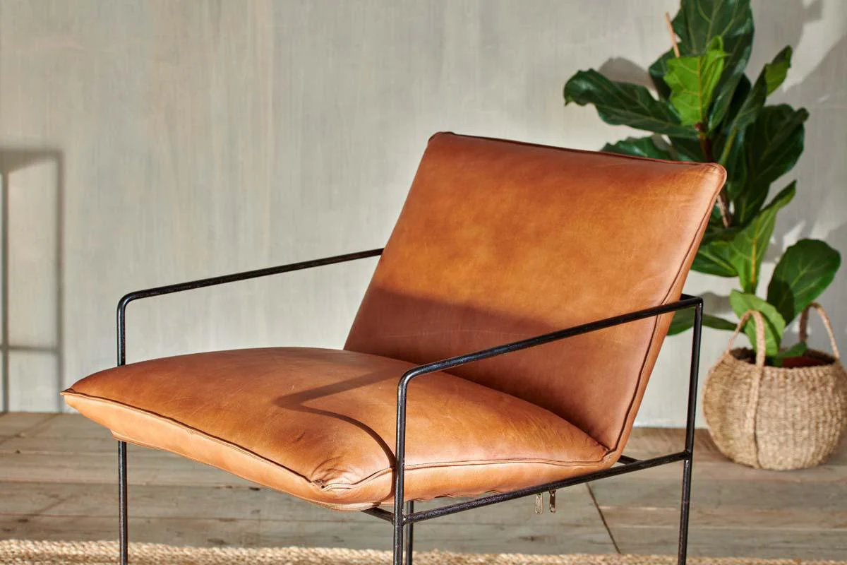 Durium Leather Lounger - Aged Tan - Image 5