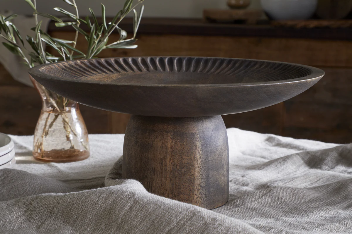 Eisha Wooden Cake Stand - Brown - Image 3