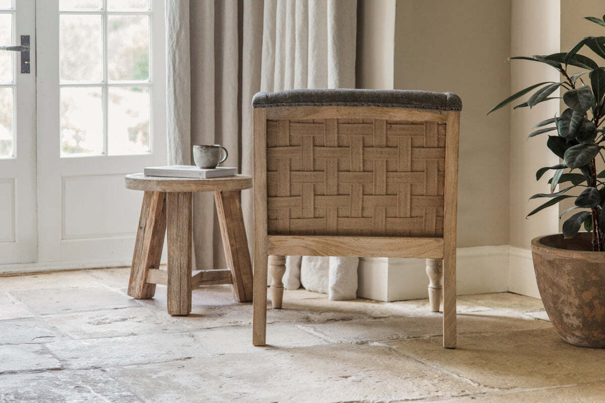 Elbu Deconstructed Jacquard Weave Armchair - Charcoal - Image 4