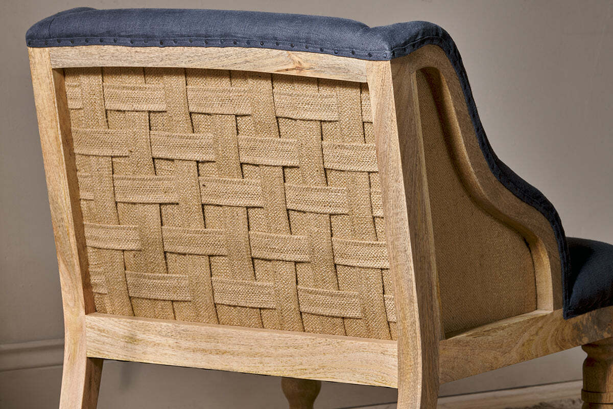 Elbu Deconstructed Linen Armchair - Charcoal - Image 3