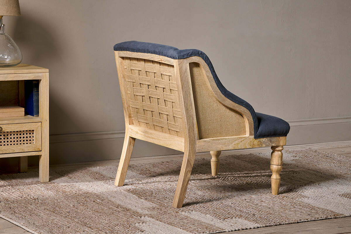 Elbu Deconstructed Linen Armchair - Charcoal - Image 4