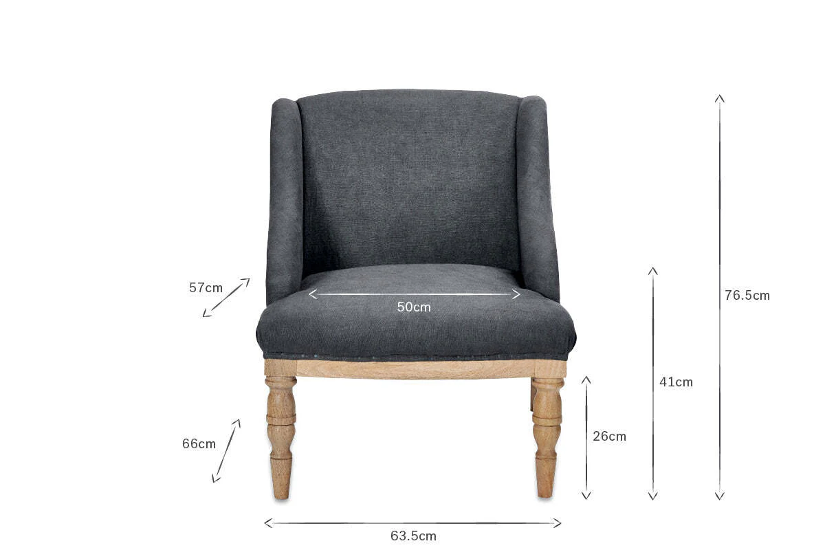Elbu Deconstructed Linen Armchair - Charcoal - Image 6