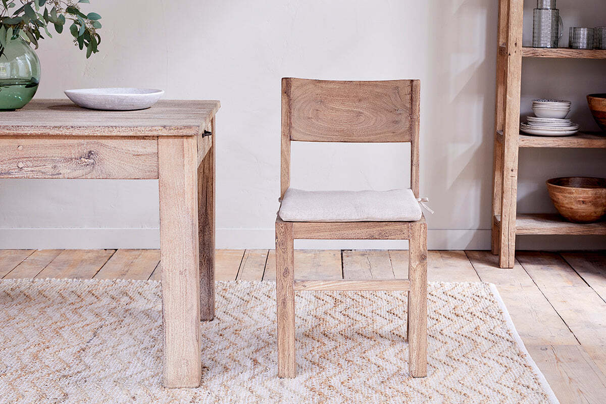 Fioni Reclaimed Wood Dining Chair - Natural - Image 4