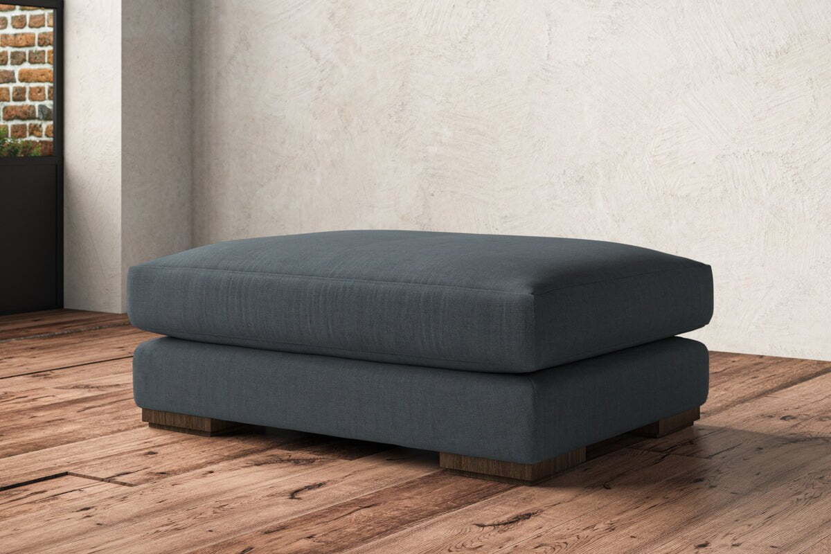Guddu Grand Footstool - Brera Linen Dusk - Image 2