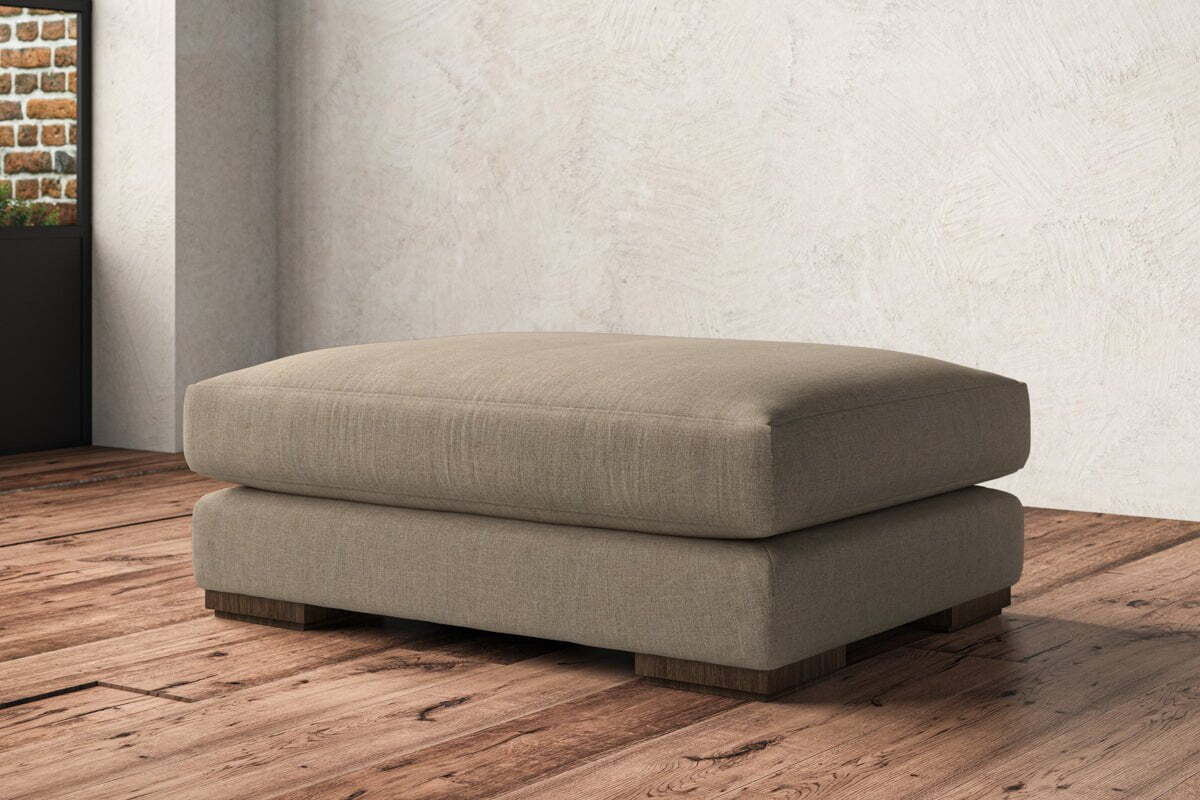 Guddu Grand Footstool - Brera Linen Pebble - Image 2
