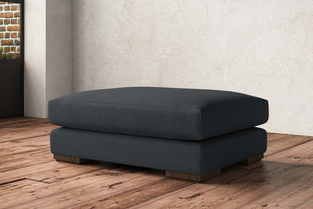 Guddu Grand Footstool - Recycled Cotton Thunder - Image 2