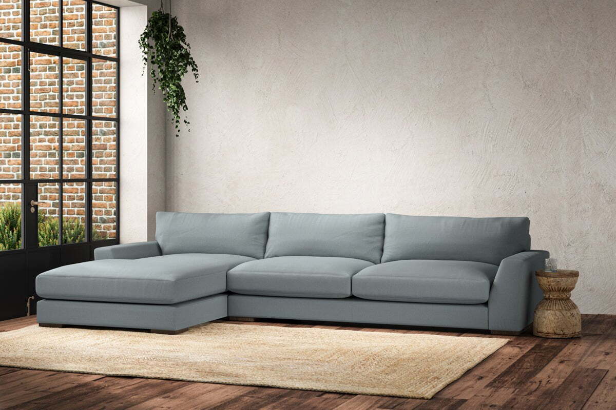 Guddu Grand Left Hand Chaise Sofa - Recycled Cotton Horizon - Image 2