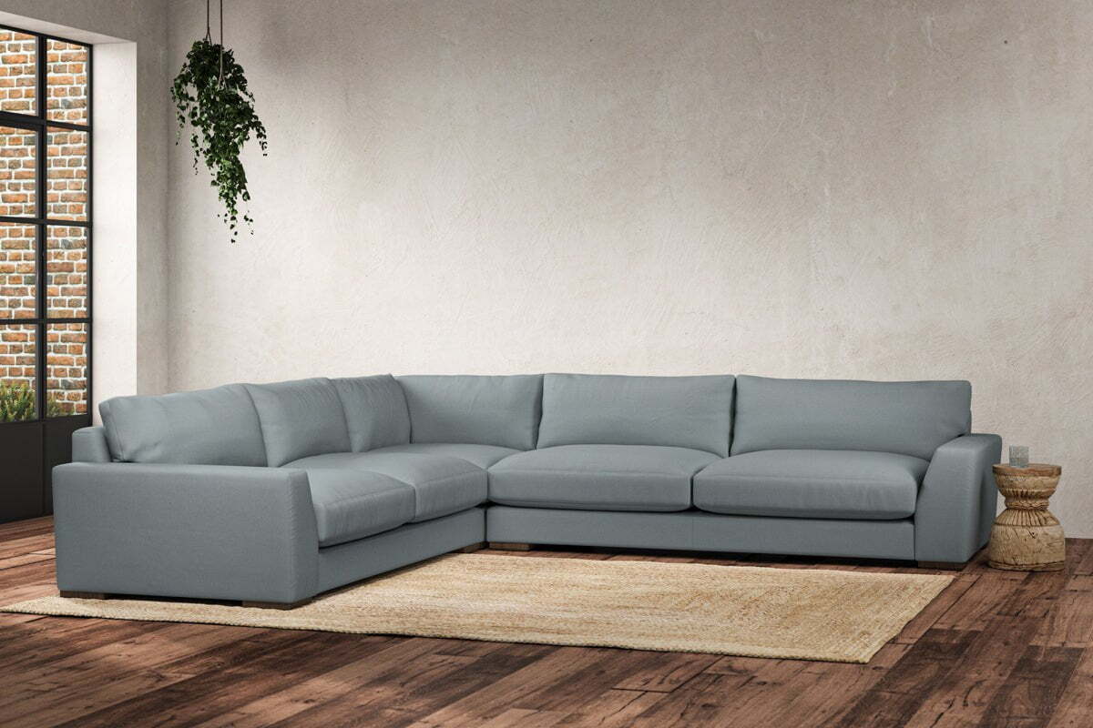 Guddu Grand Left Hand Corner Sofa - Recycled Cotton Horizon - Image 2