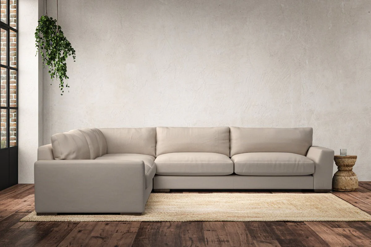 Guddu Grand Left Hand Corner Sofa - Recycled Cotton Natural