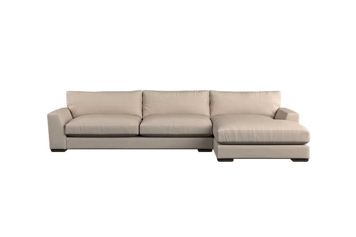 Guddu Grand Right Hand Chaise Sofa - Recycled Cotton Airforce - Image 3