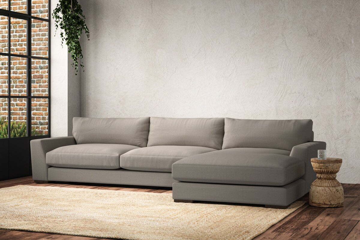Guddu Grand Right Hand Chaise Sofa - Recycled Cotton Flax - Image 2