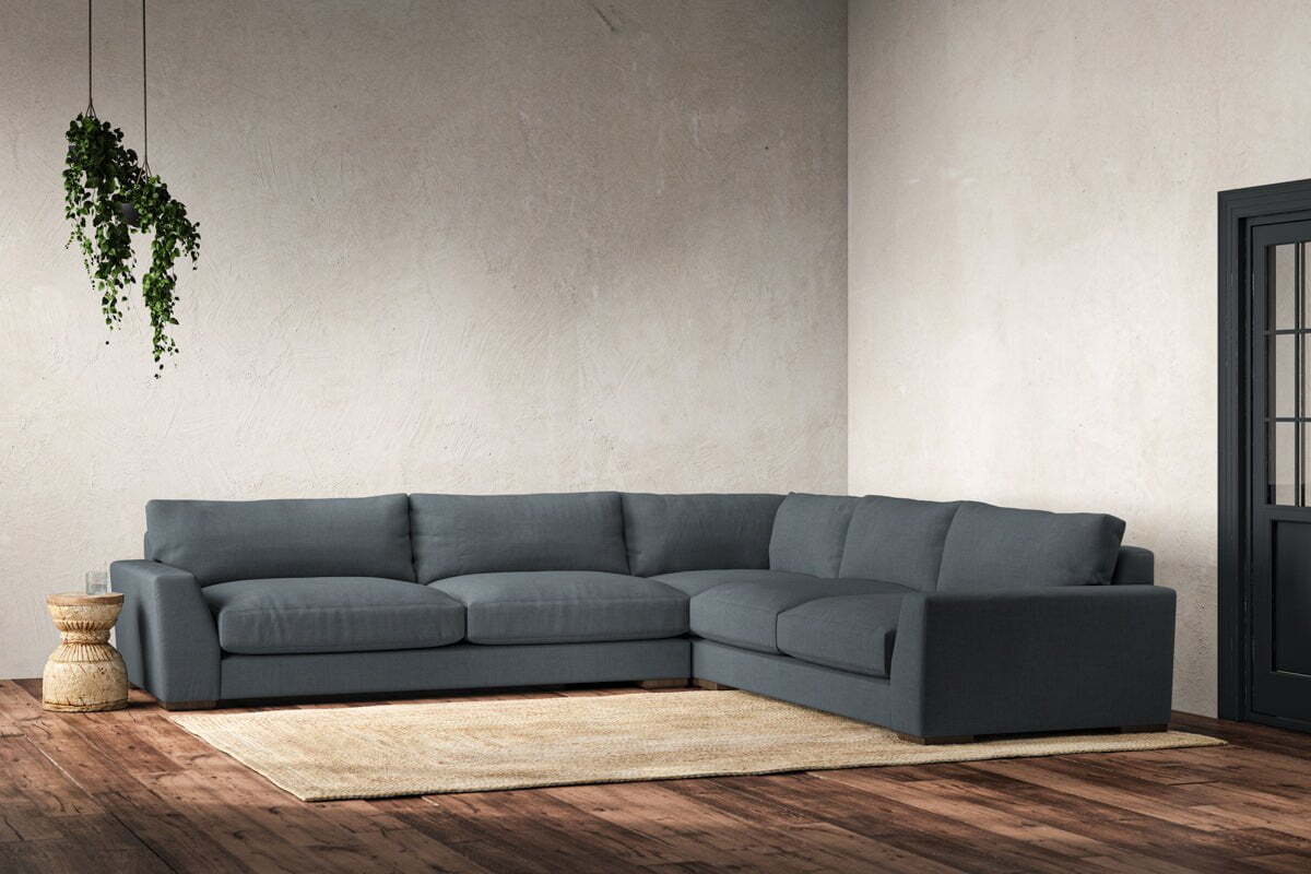 Guddu Grand Right Hand Corner Sofa - Brera Linen Dusk - Image 2