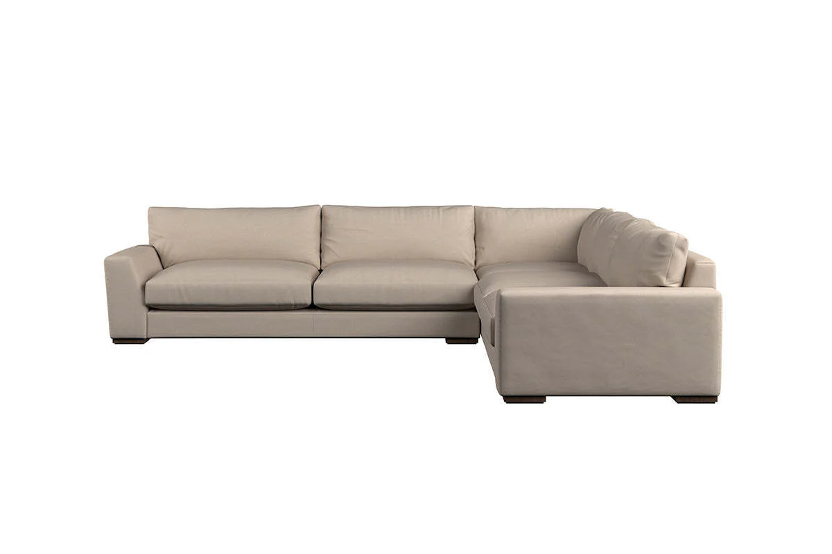 Guddu Grand Right Hand Corner Sofa - Recycled Cotton Ochre - Image 3
