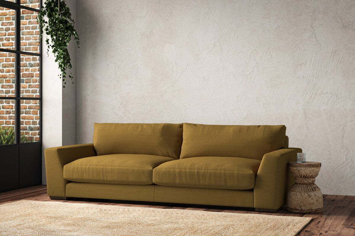 Guddu Grand Sofa - Recycled Cotton Ochre - Image 2