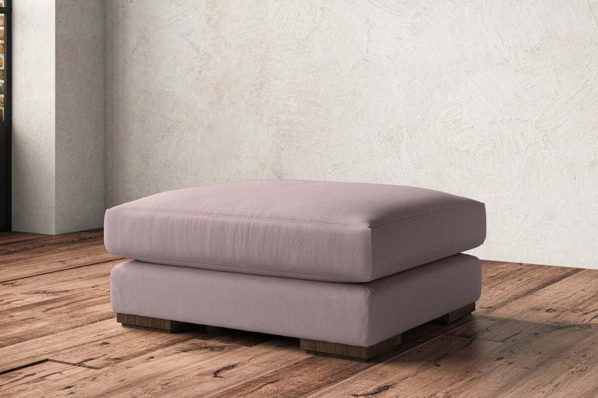 Guddu Large Footstool - Recycled Cotton Lavender - Image 2