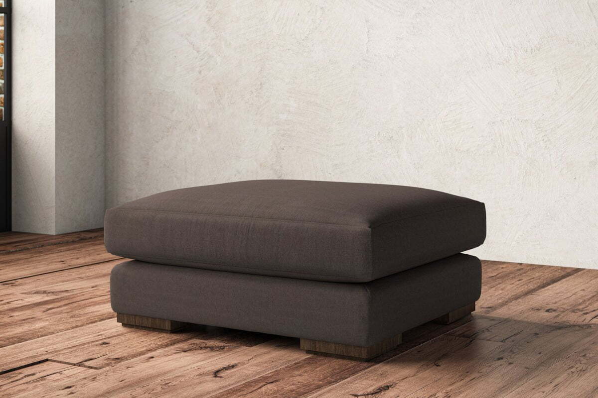 Guddu Large Footstool - Recycled Cotton Mocha - Image 2