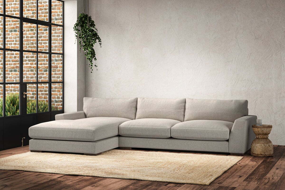 Guddu Large Left Hand Chaise Sofa - Brera Linen Natural - Image 3