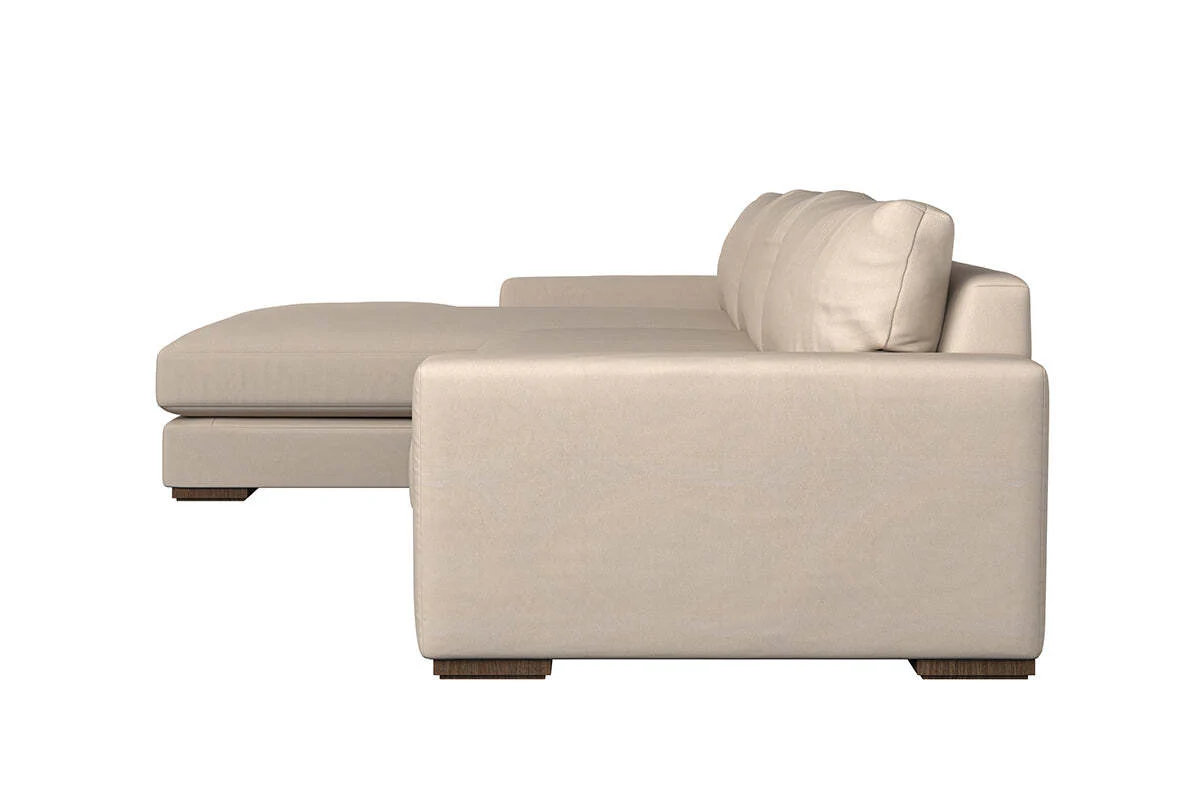 Guddu Large Left Hand Chaise Sofa - Recycled Cotton Stone - Image 4
