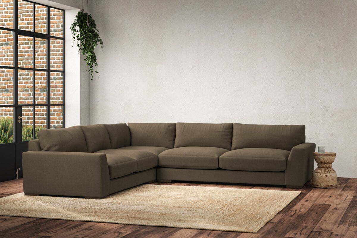 Guddu Large Left Hand Corner Sofa - Brera Linen Chestnut - Image 2