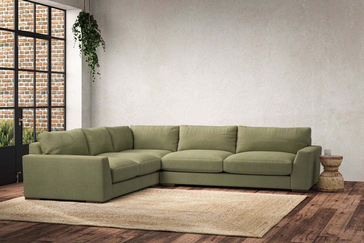 Guddu Large Left Hand Corner Sofa - Brera Linen Sage - Image 2