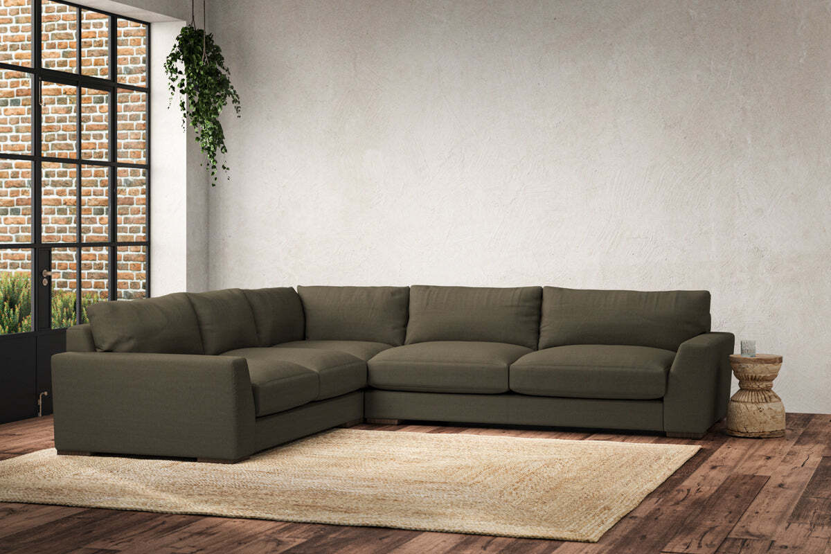 Guddu Large Left Hand Corner Sofa - Recycled Cotton Fatigue - Image 2