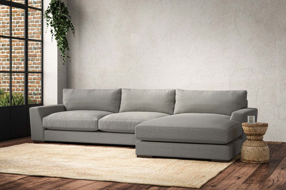 Guddu Large Right Hand Chaise Sofa - Brera Linen Smoke - Image 2