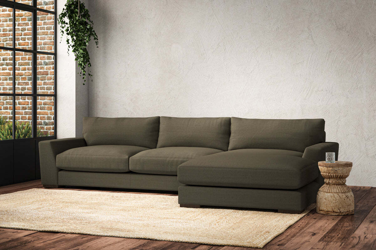 Guddu Large Right Hand Chaise Sofa - Recycled Cotton Fatigue - Image 2