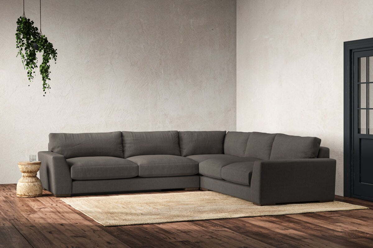 Guddu Large Right Hand Corner Sofa - Brera Linen Granite - Image 2