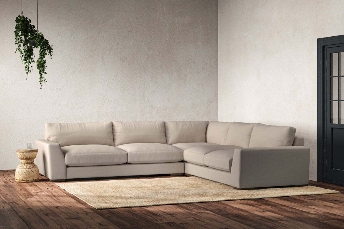 Guddu Large Right Hand Corner Sofa - Recycled Cotton Natural - Image 2