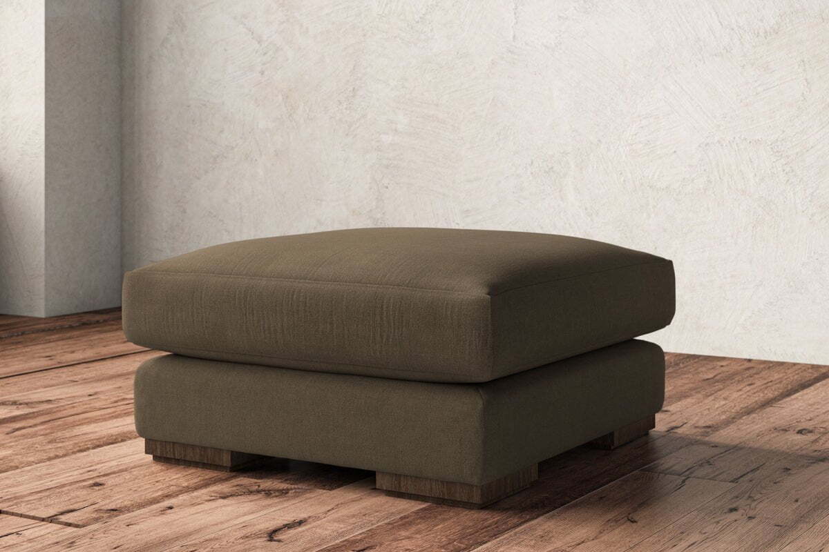 Guddu Medium Footstool - Brera Linen Chestnut - Image 2