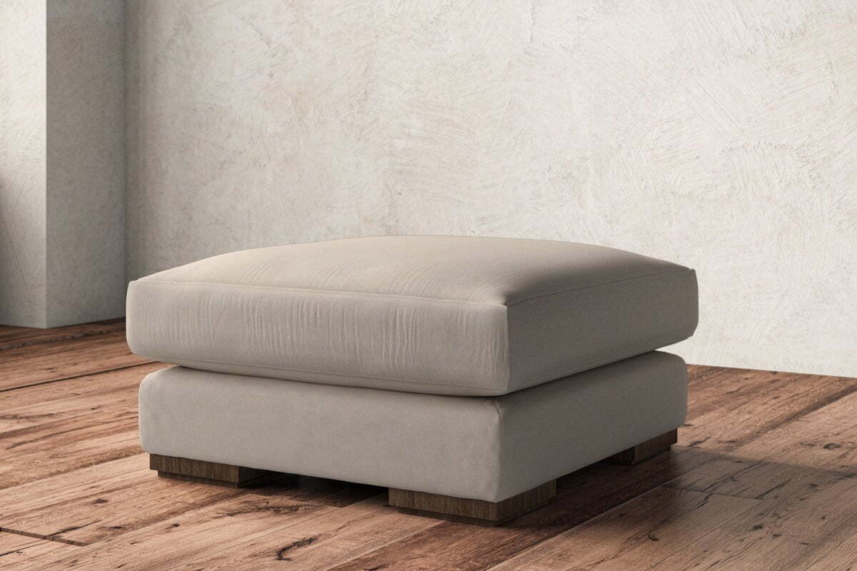 Guddu Medium Footstool - Recycled Cotton Natural - Image 2
