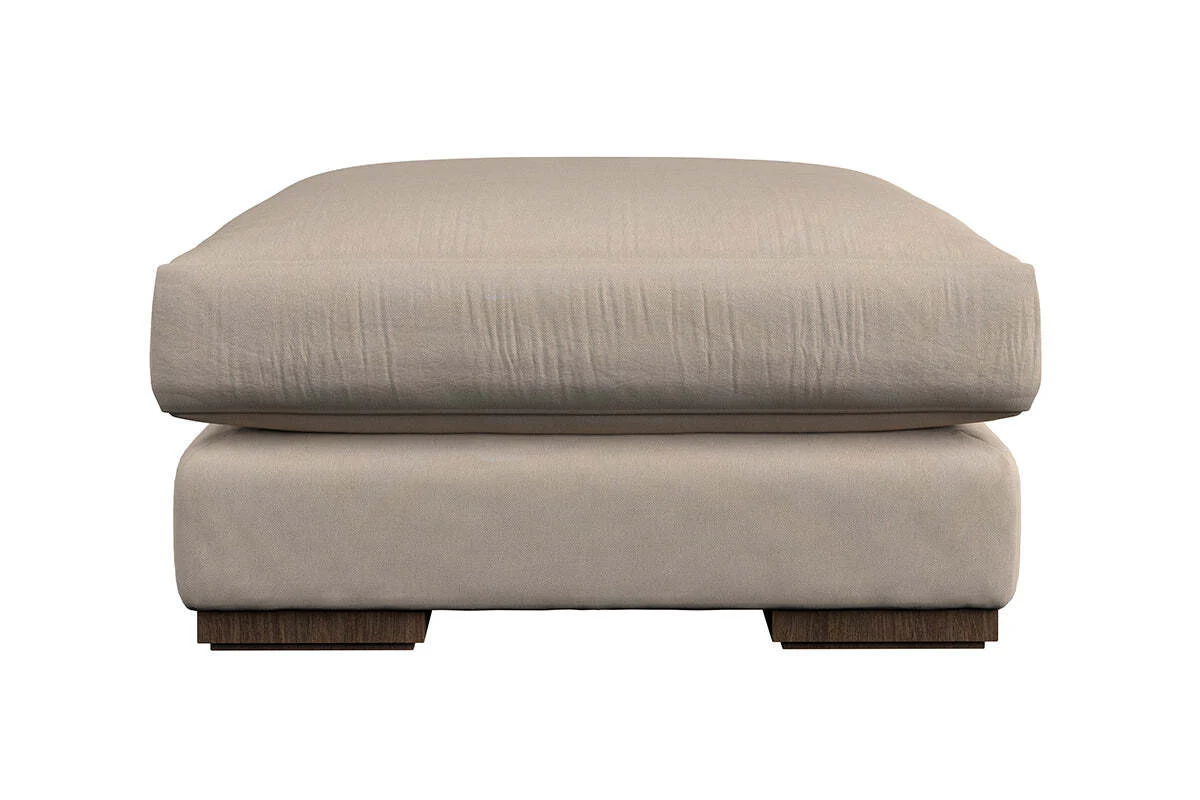 Guddu Medium Footstool - Recycled Cotton Stone - Image 3