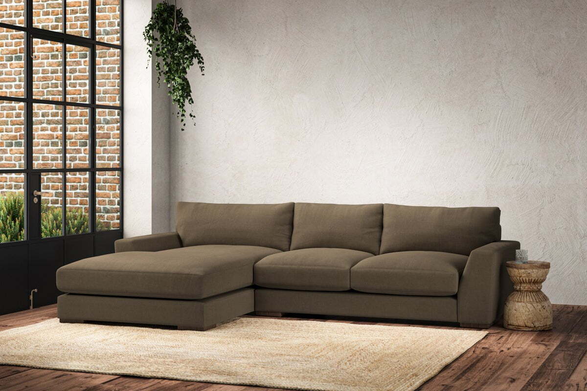 Guddu Medium Left Hand Chaise Sofa - Brera Linen Chestnut - Image 2