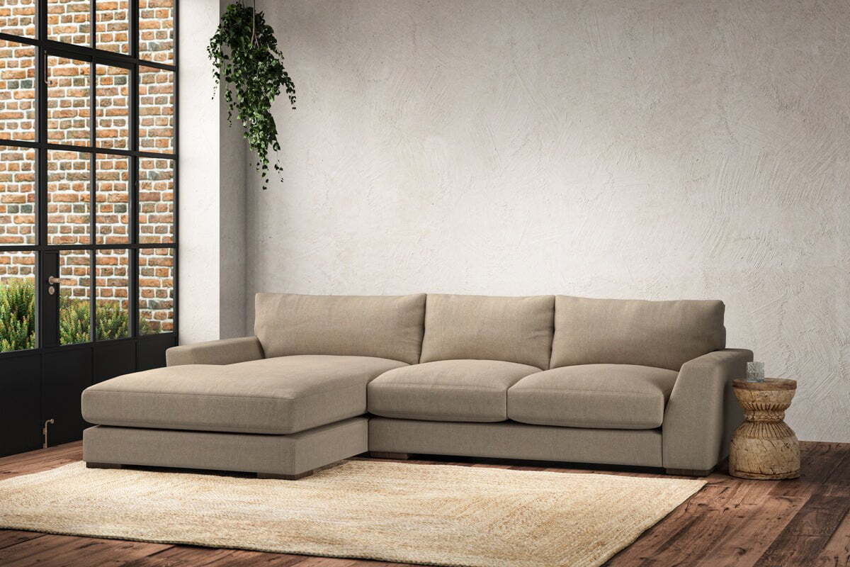 Guddu Medium Left Hand Chaise Sofa - Brera Linen Pebble - Image 2