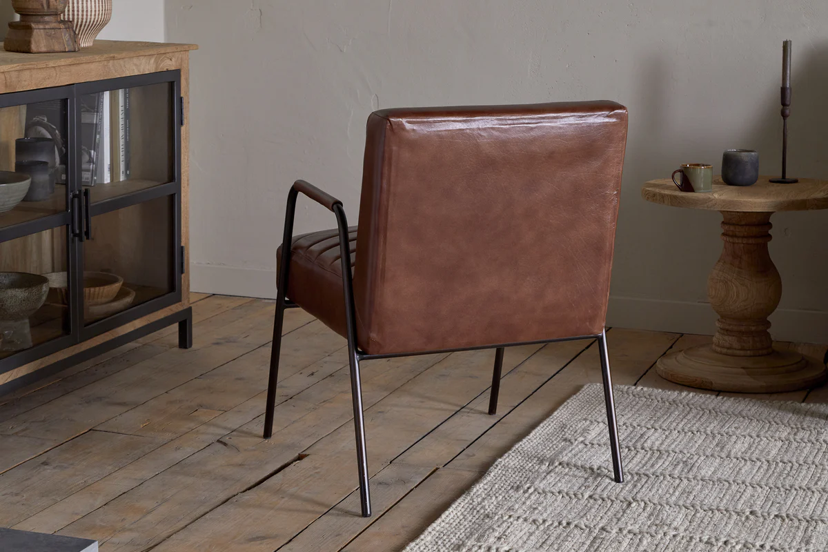 Hadithi Leather Occasional Chair - Chocolate Brown - Image 3