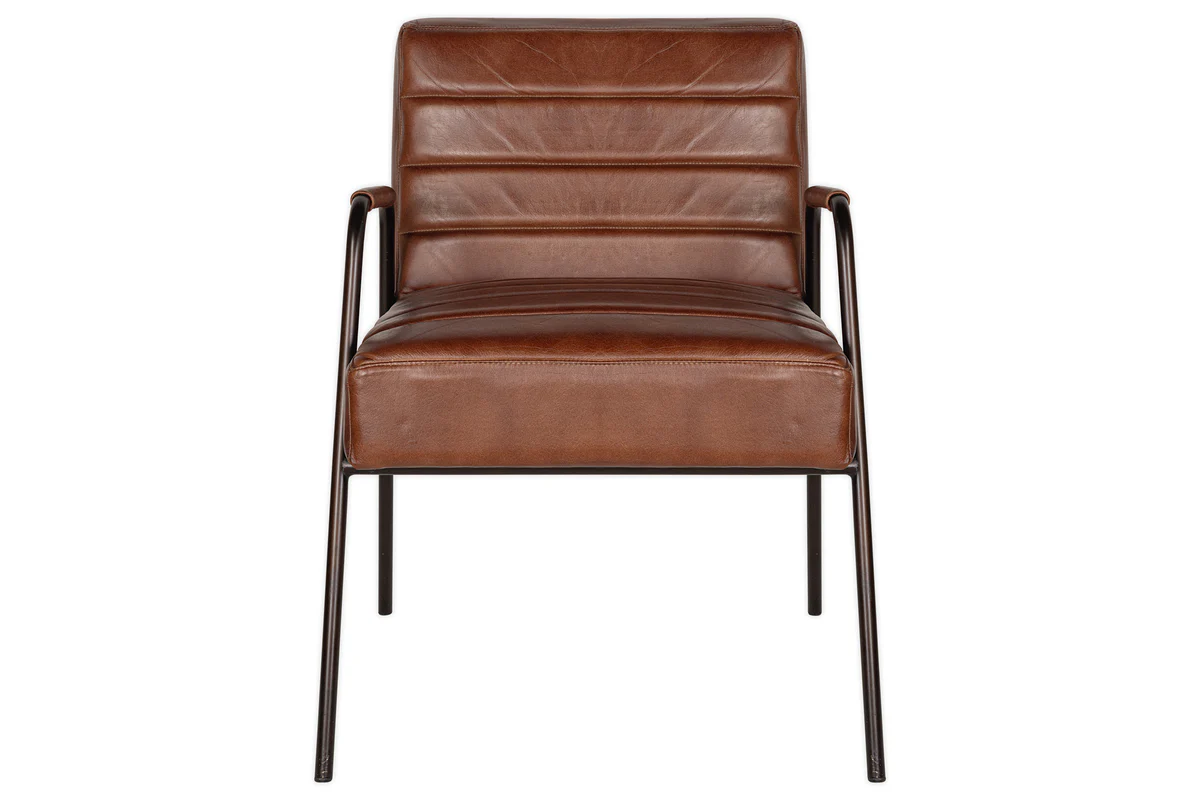 Hadithi Leather Occasional Chair - Chocolate Brown - Image 5