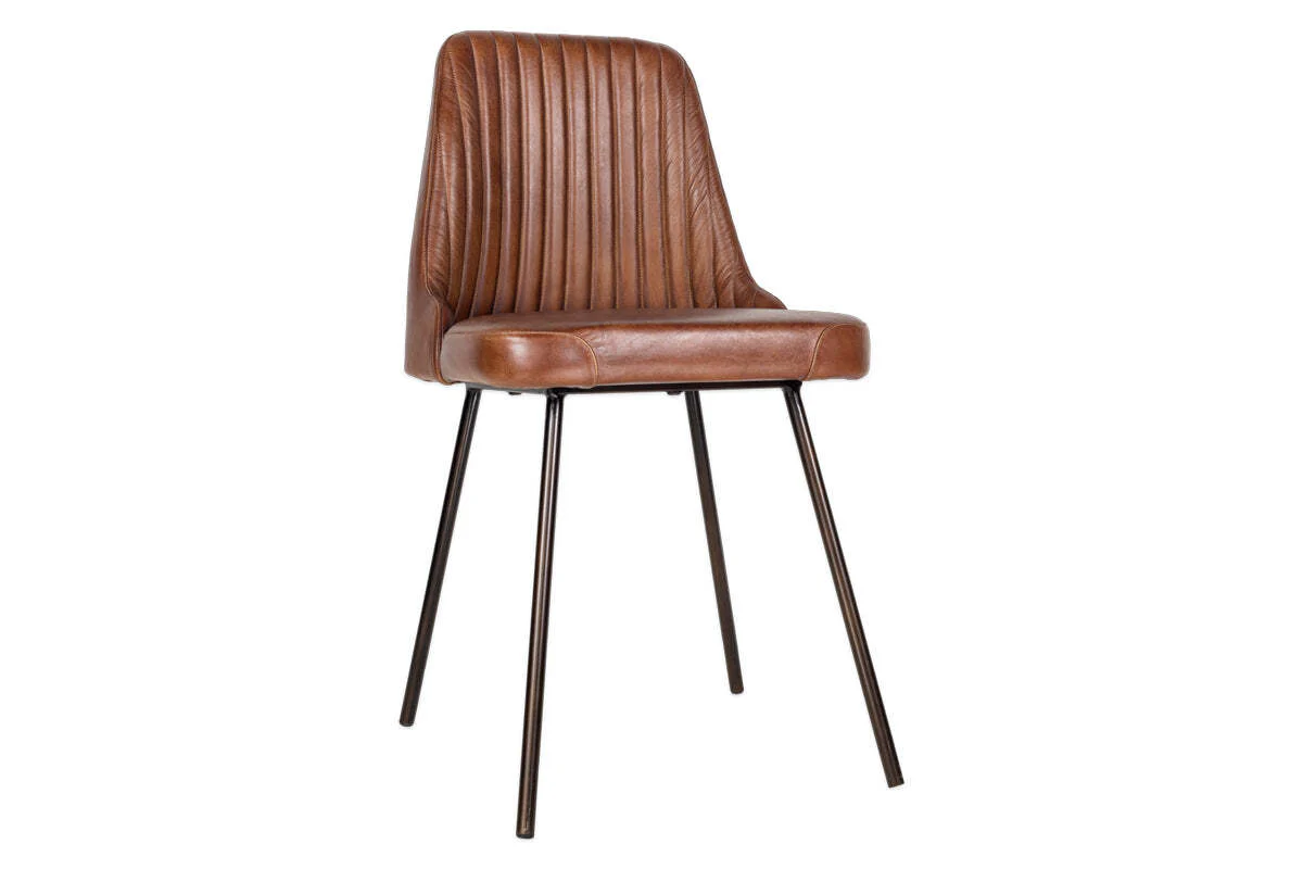 Harsha Leather Dining Chair - Chocolate Brown - Image 10