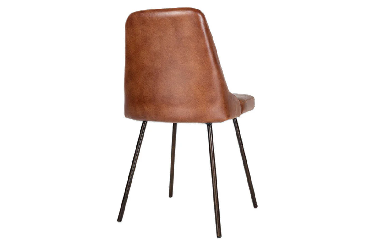 Harsha Leather Dining Chair - Chocolate Brown - Image 11