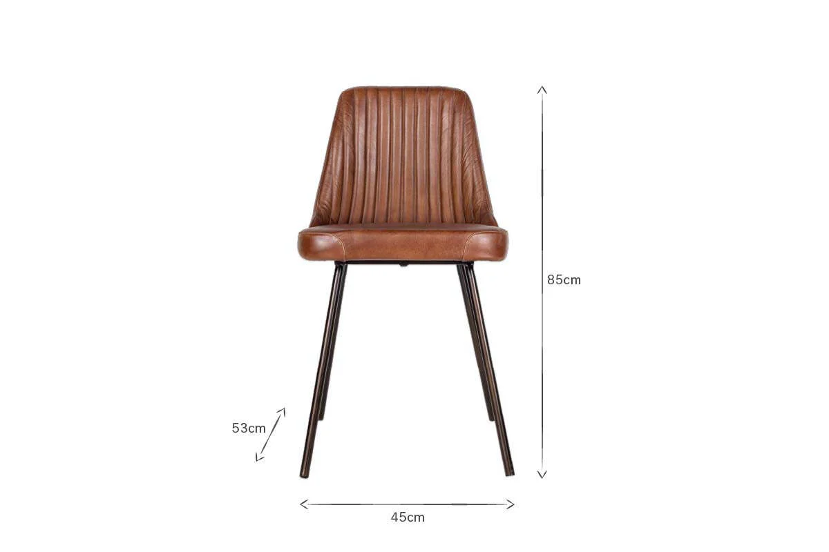 Harsha Leather Dining Chair - Chocolate Brown - Image 8