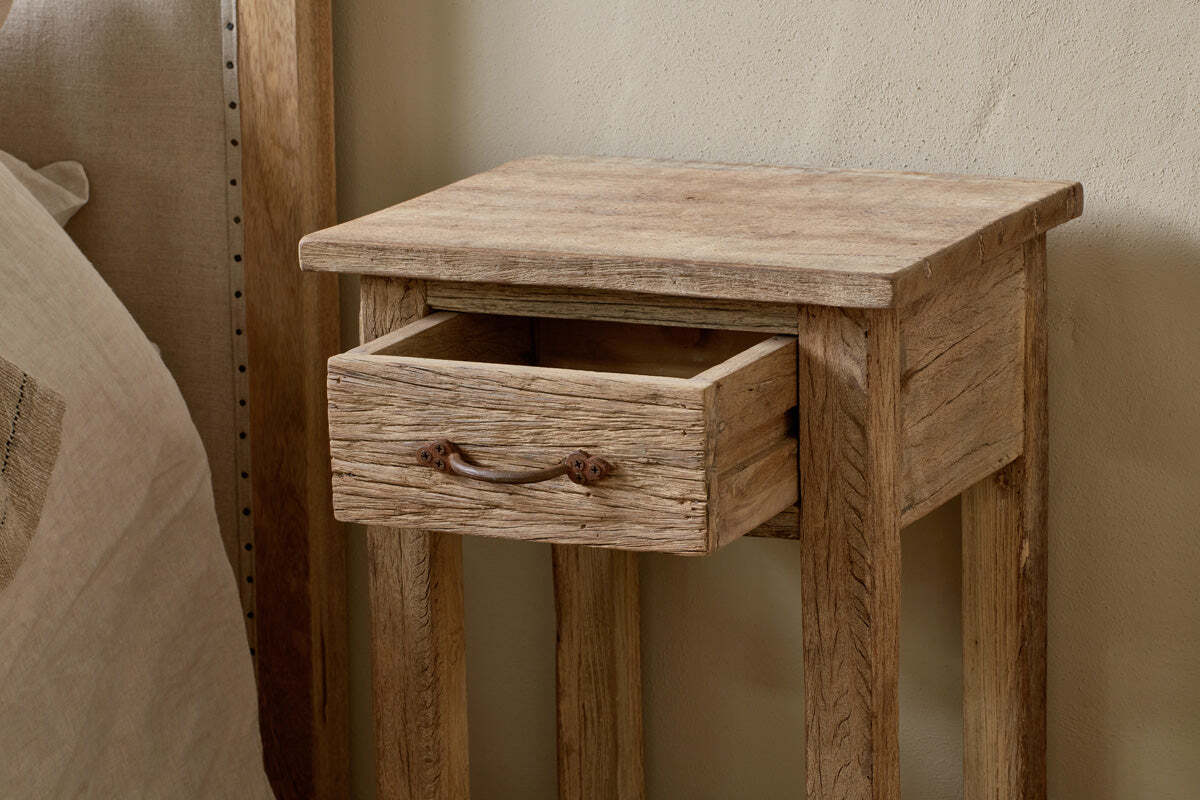 Ibo Reclaimed Wood Bedside Table - Natural - Image 3