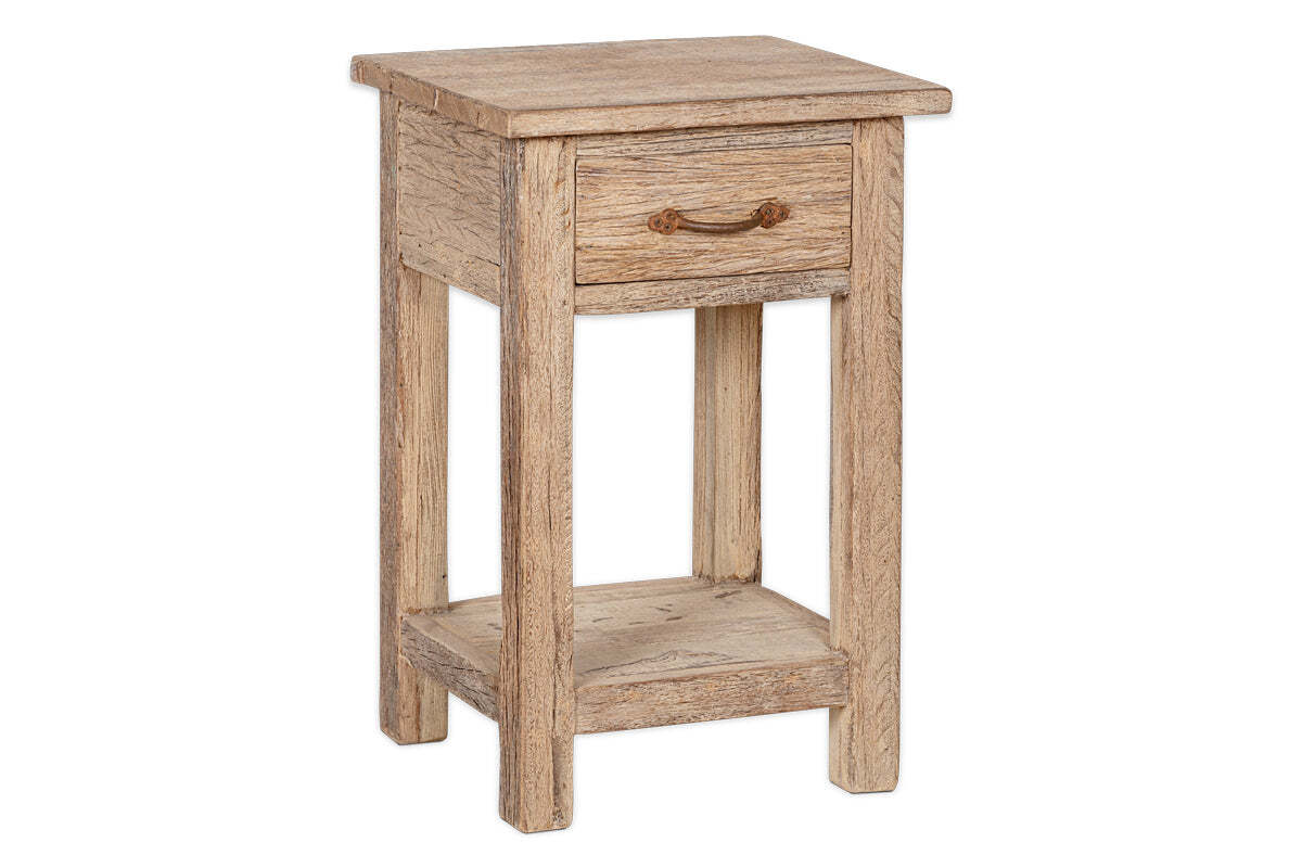 Ibo Reclaimed Wood Bedside Table - Natural - Image 6